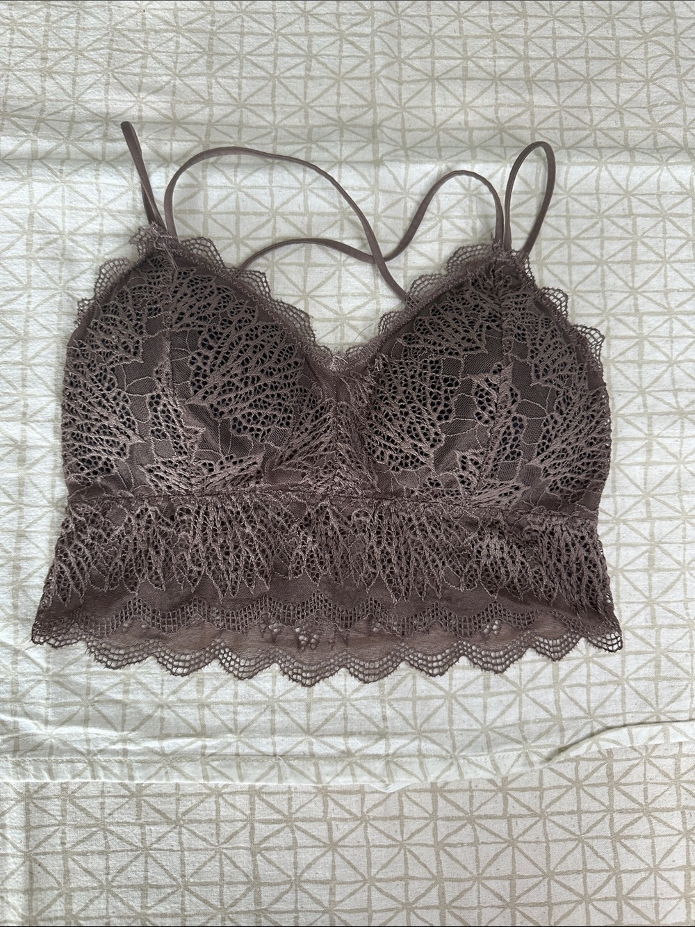 Source Unknown Brown Lace Bralette